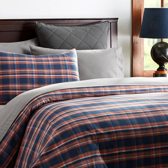Fireside Plaid Flannel Boys Duvet Cover Sham Sale Pottery