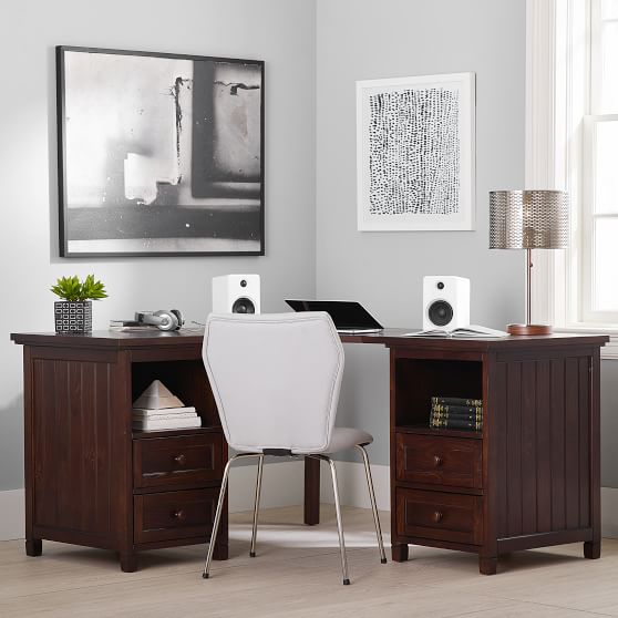 Beadboard Smart Double Cubby Corner Desk Pottery Barn Teen