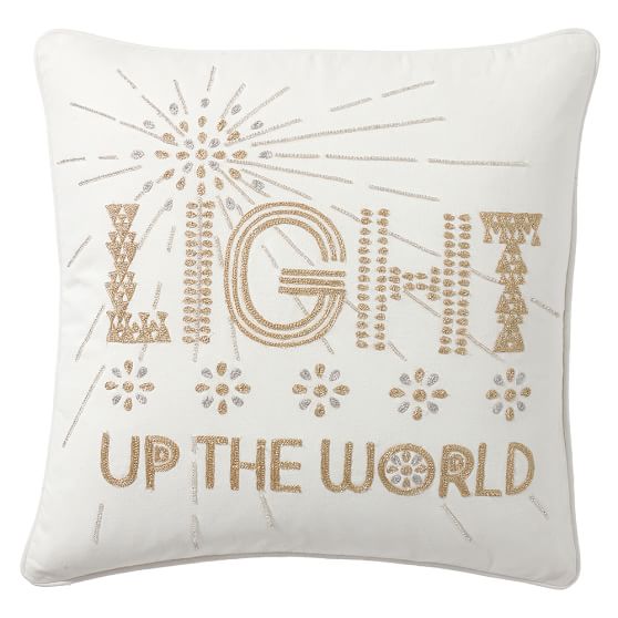 Empowerment Pillow Light Up The World Pottery Barn Teen