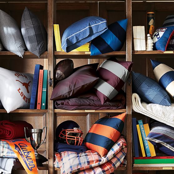 Navy & Blue Rugby Stripe Teen Duvet Cover + Sham Pottery Barn Teen