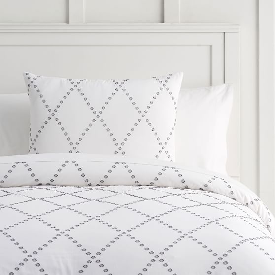 Textured Diamond Organic Girls Duvet Cover Pottery Barn Teen