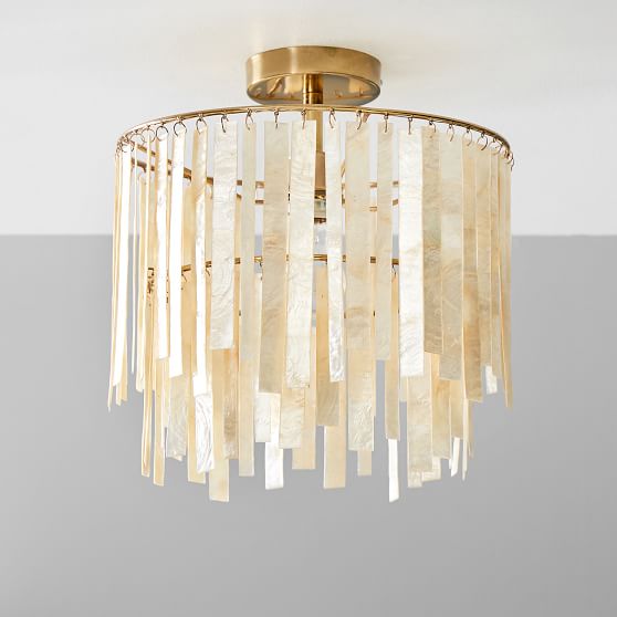 Capiz Strip Flush Mount Lighting Pottery Barn Teen