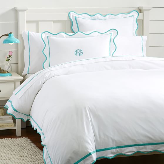 Pool Vienna Scallop Teen Duvet Cover Sham Pottery Barn Teen