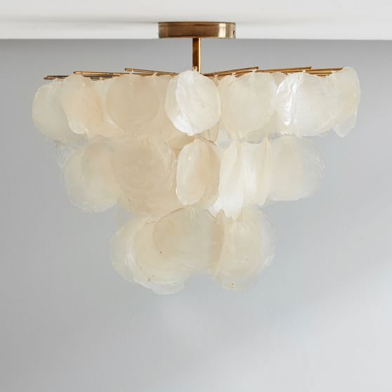 Large Capiz Flush Mount Lighting Pottery Barn Teen
