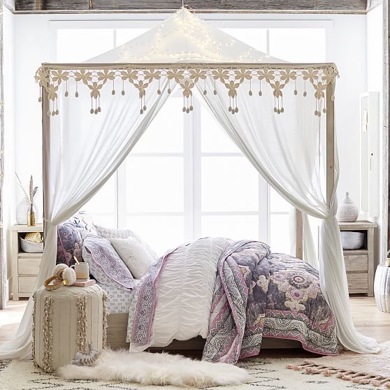 Casual Boho Bed Canopy Pottery Barn Teen