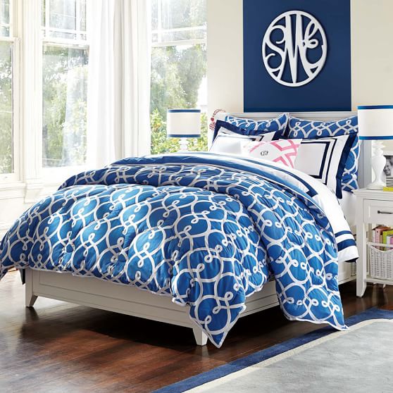 Bright Pink Totally Trellis Teen Comforter Sham Pottery Barn Teen
