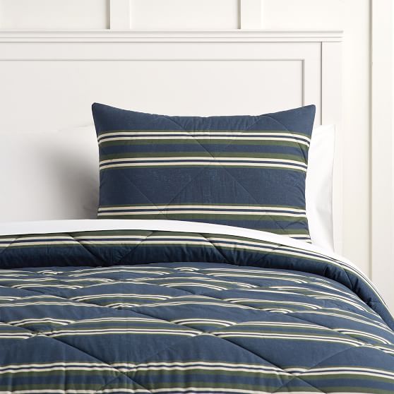 Eton Stripe Boy S Comforter Sham Pottery Barn Teen