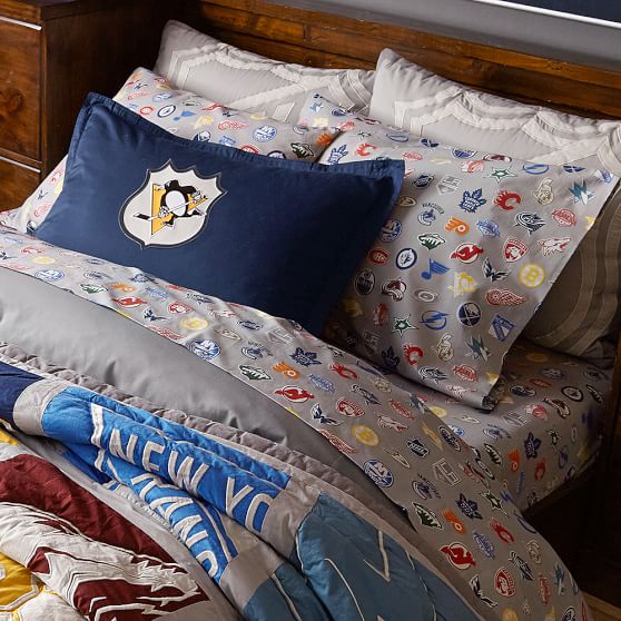 Nhl Sheet Set 2017 Hockey Bedding Pottery Barn Teen