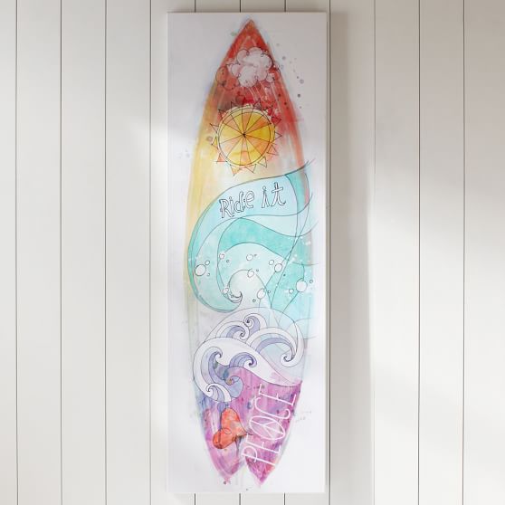 Girls Surfboard Canvas Art Wall Prints Pottery Barn Teen