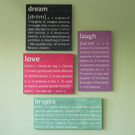 Word Definition Planked Art Wall Prints Pottery Barn Teen