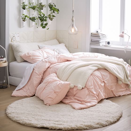 Microfiber Pintuck Twin Xl Comforter Pottery Barn Teen