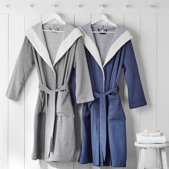 Jersey Sherpa Teen Robe Pottery Barn Teen