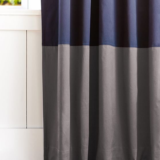 Color Block Blackout Curtain Teen Curtains Pottery Barn Teen