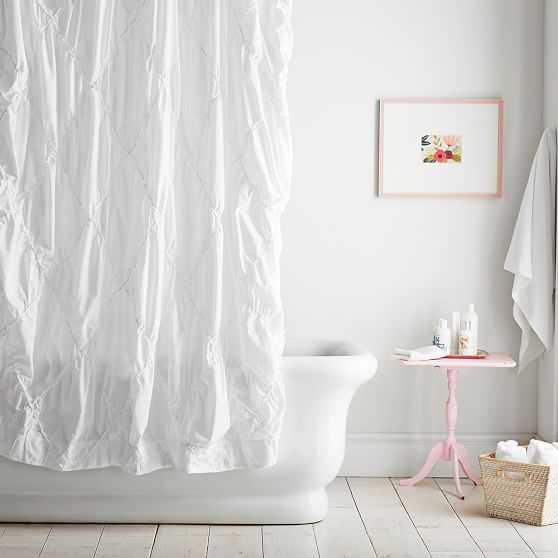 Pintuck Teen Shower Curtain Pottery Barn Teen
