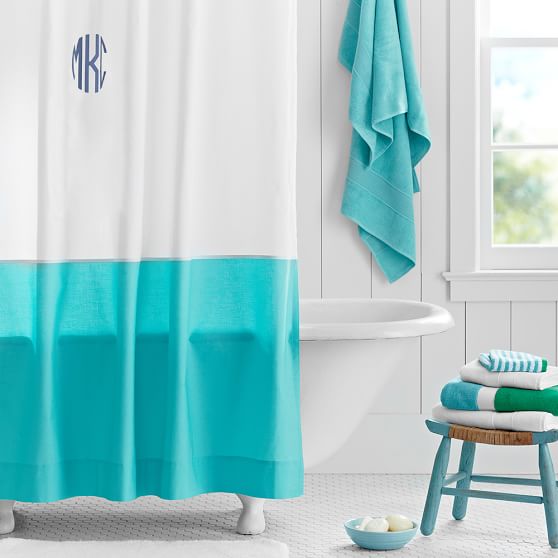 Pool Classic Border Teen Shower Curtain Pottery Barn Teen