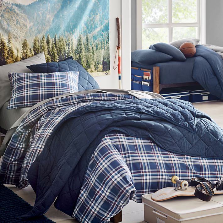 Rhodes Plaid Boys Duvet Cover Sham Sale Pottery Barn Teen