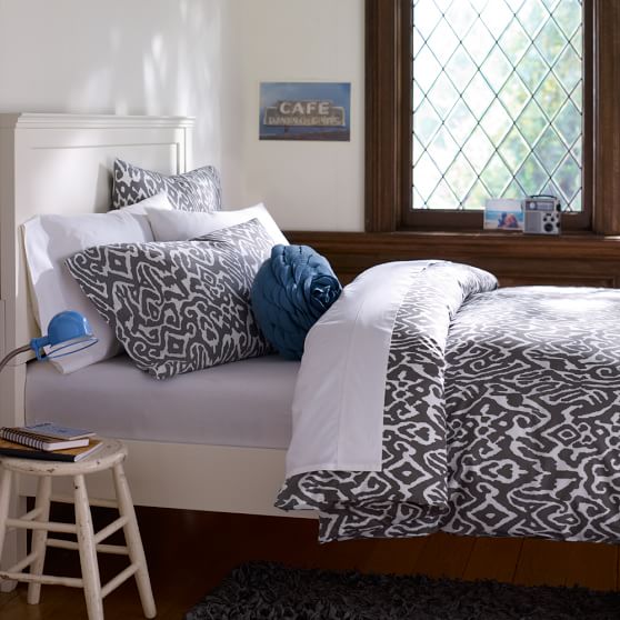 Urban Ikat Organic Girls Duvet Cover Gray Sale Pottery Barn Teen