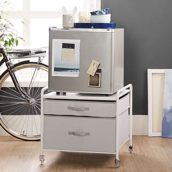 Mini Fridge Cart College Kitchen Essentials Pottery Barn Teen