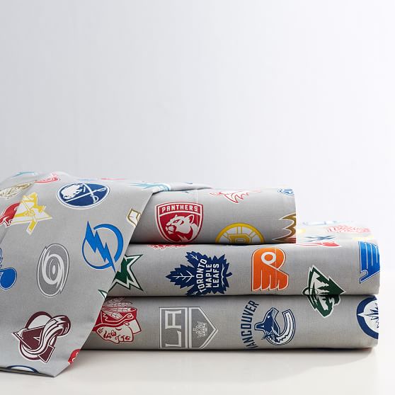 Nhl Sheet Set 2017 Hockey Bedding Pottery Barn Teen