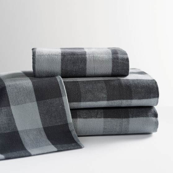 Buffalo Check Organic Flannel Boys Sheets Pottery Barn Teen