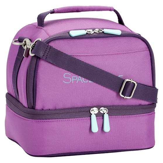 Gear Up Light Purple Colorblock Dual Compartment Lunch Bag