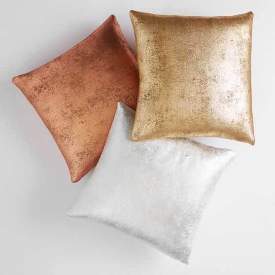 Faux Suede Metallic Pillow Cover Teen Throw Pillows Pottery