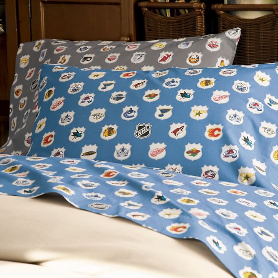 Nhl Sheet Set Hockey Bedding Pottery Barn Teen