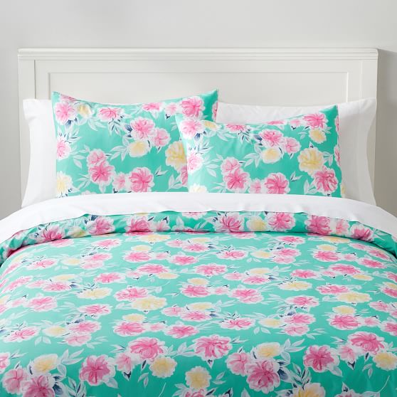 Preppy Floral Girls Duvet Cover Pottery Barn Teen