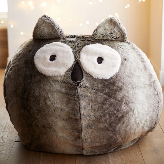 Owl Faux Fur Critter Bean Bag Chair Pottery Barn Teen