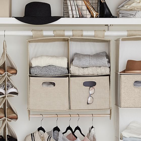 Hanging Closet Double Bar Organizer Dorm Closet Organizer