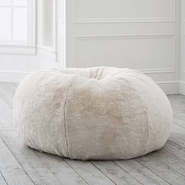 Furlicious Ivory Faux Fur Bean Bag Chair Pottery Barn Teen