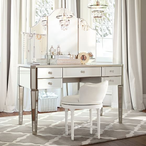 Zoe vanity Desk + Vanity Hutch | Teen Vanity Sets | Pottery Barn Teen