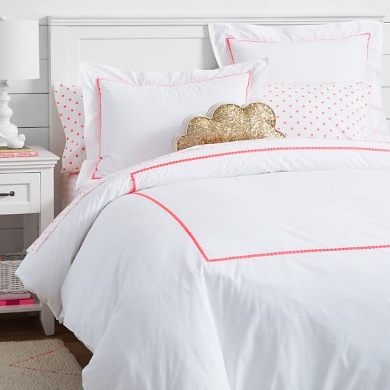 Neon Pink Pop Dot Teen Duvet Cover Sham Pottery Barn Teen
