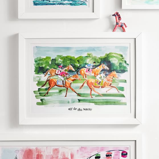 Framed Gallery Wall Art To The Races Wall Prints Pottery