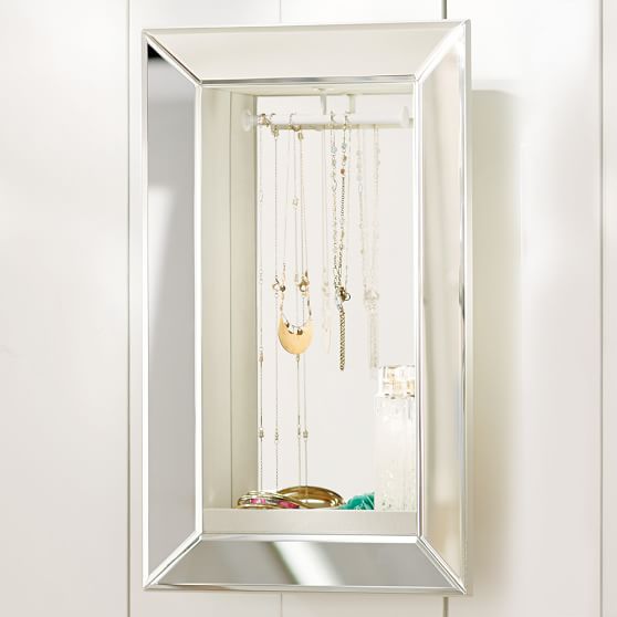 Mirrored Wall Jewelry Storage Jewelry Organizer Pottery Barn Teen