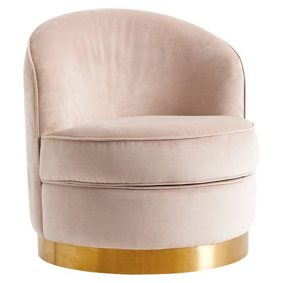 Re Velvet Blush Round Swivel Chair Desk Pottery Barn Teen Re Velvet Blush Round Swivel Chair