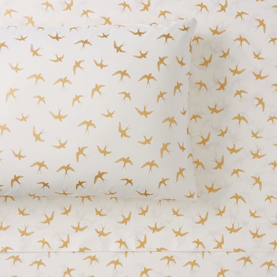 The Emily Meritt Swallows Girls Sheet Set Sale Pottery Barn Teen