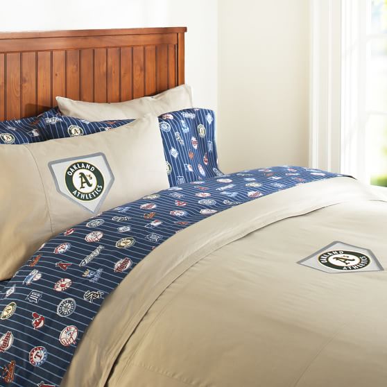 Oakland Athletics Duvet Cover Full Queen Navy Pottery Barn Teen