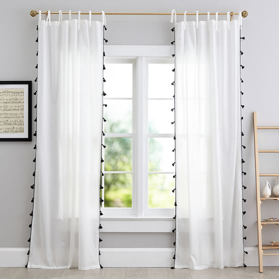 The Emily Meritt Tassel Sheer Curtain Teen Curtains Pottery