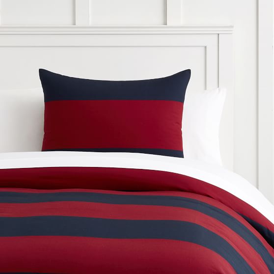 Bold Rugby Stripe Boy S Duvet Cover Sham Pottery Barn Teen