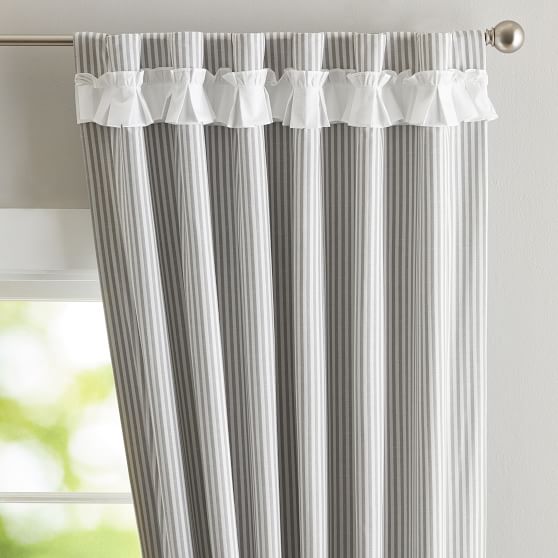 Stripe Ruffle Blackout Curtain Teen Curtains Pottery Barn Teen