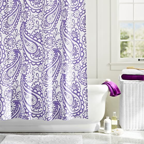 Garden Paisley Shower Curtain Purple Pottery Barn Teen
