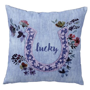 Lucky Horseshoe Pillow 18 X18 Lucky Horse Pottery Barn Teen