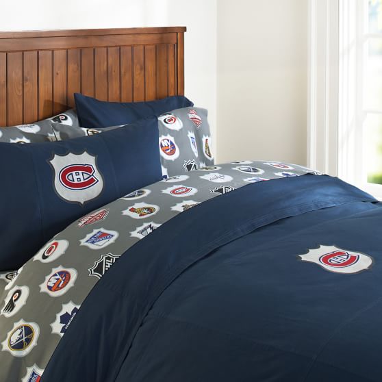Montreal Canadiens Patch Duvet Cover Full Queen Charcoal