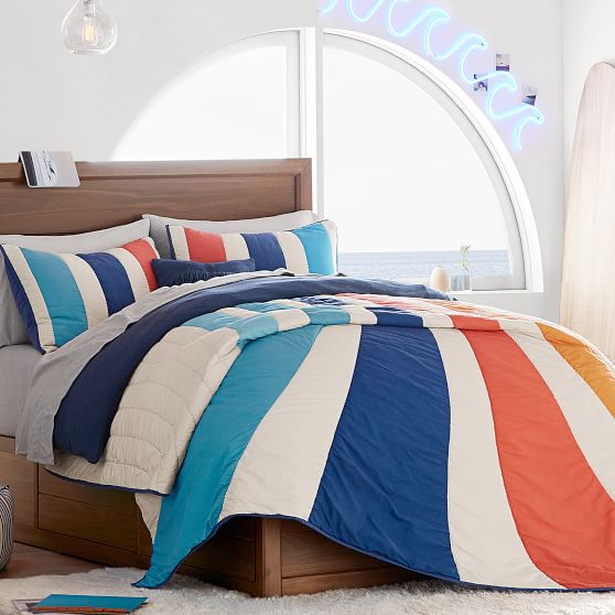 Retro Stripe Boys Quilt Sale Pottery Barn Teen