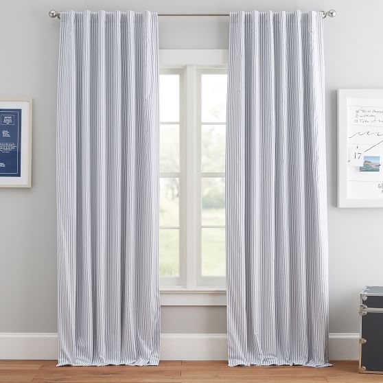 Simple Ticking Stripe Blackout Curtain Teen Curtains Pottery