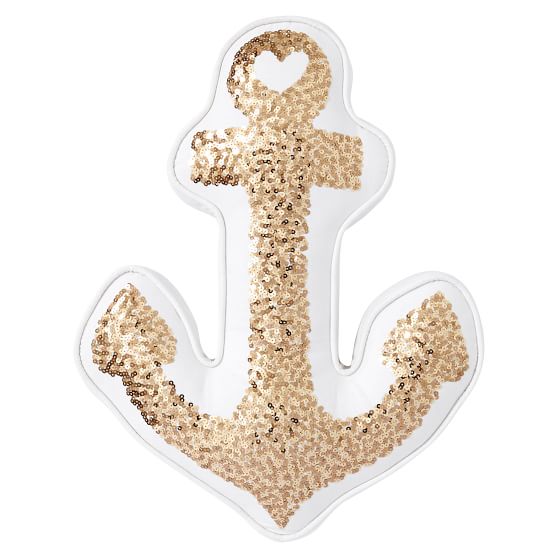 The Emily Meritt Gold Anchor Pillow Pottery Barn Teen