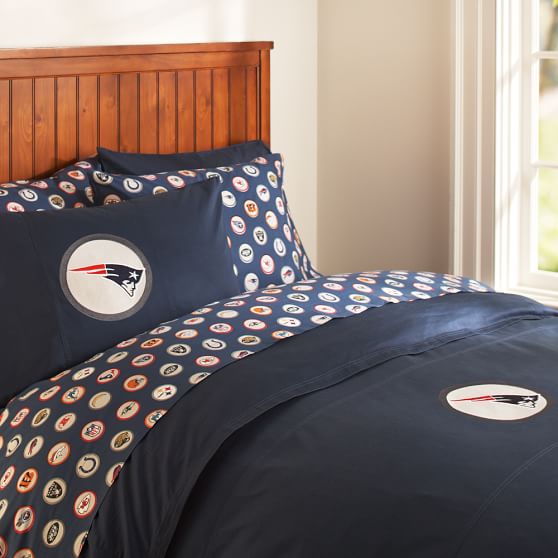 New England Patriots Duvet Cover Twin Charcoal Pottery Barn Teen