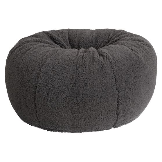 Charcoal Sherpa Bean Bag Chair Pottery Barn Teen