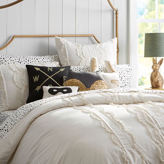 The Emily Meritt Pretty Placket Girls Duvet Cover Pottery Barn